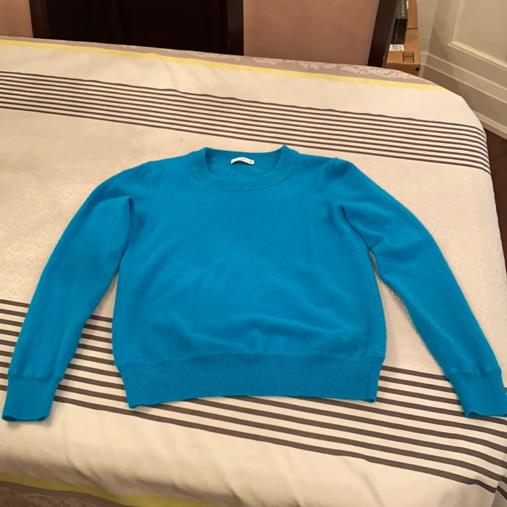 TNA Bright Turquoise Blue Crewneck Sweater